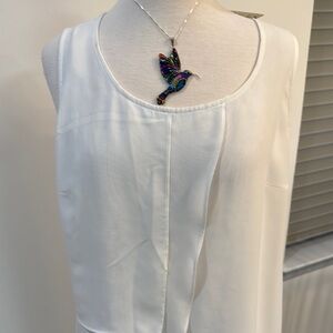Milano White Sleeveless Blouse